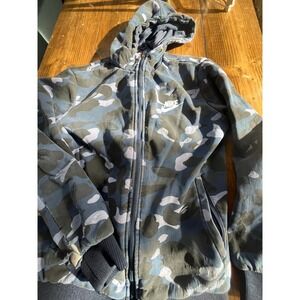 Nike Mens XXL Camo Full Zip Hoodie‎ Blue Camouflage Hooded Sweatshirt XXL